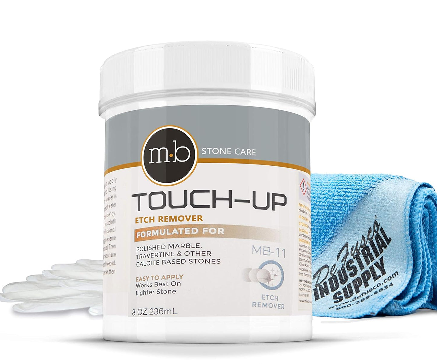 MB-11 Professional Marble Polish, Polishing Kit, Polishing Powder Etch Remover and Cleaner, Quartz Polishing Compound with Microfiber Cloth
