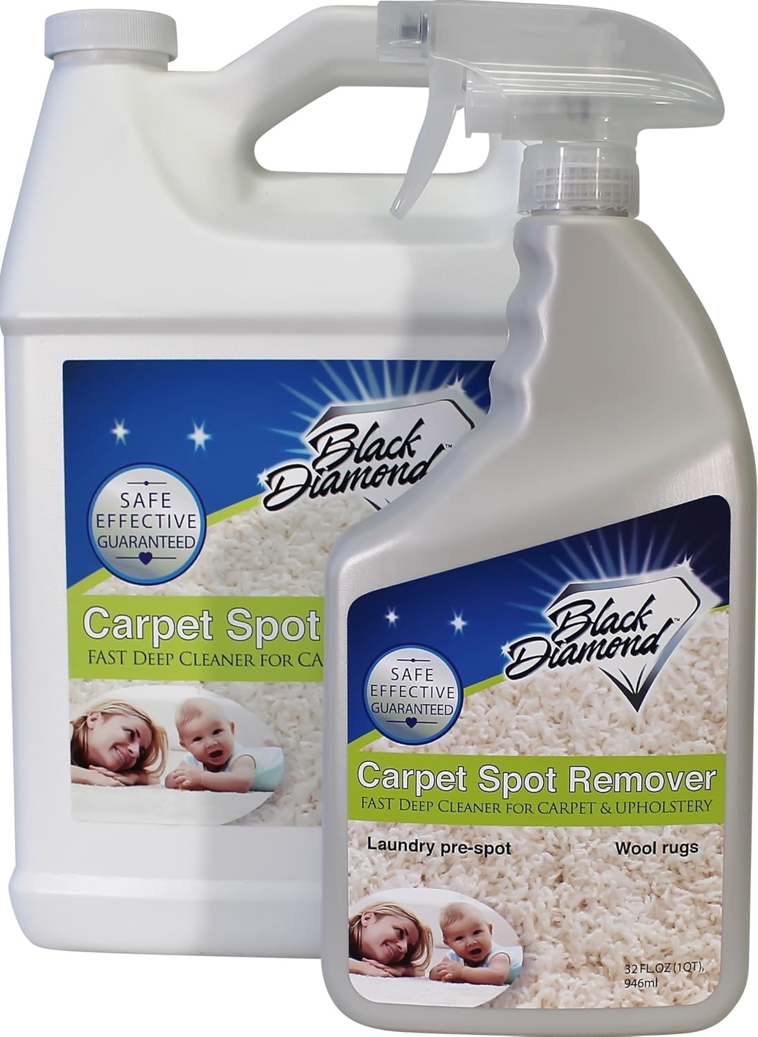 Black Diamond Stoneworks carpet and upholstery cleaner: this fast acting deep cleaning spot and stain remover spray also works great on rugs, couches, and car seats.(1-Quart)