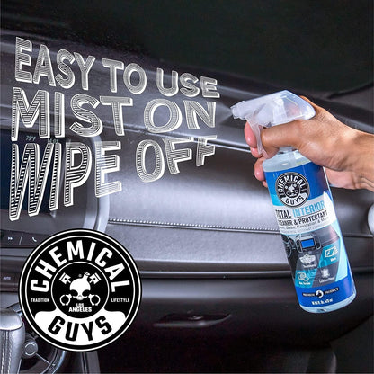 Chemical Guys SPI22016 Total Interior Cleaner and Protectant, 16 fl oz, with Acc_S90 Boar's Hair Detailing Brush, Safe for Cars, Trucks, SUVs, Jeeps, Motorcycles, RVs & More