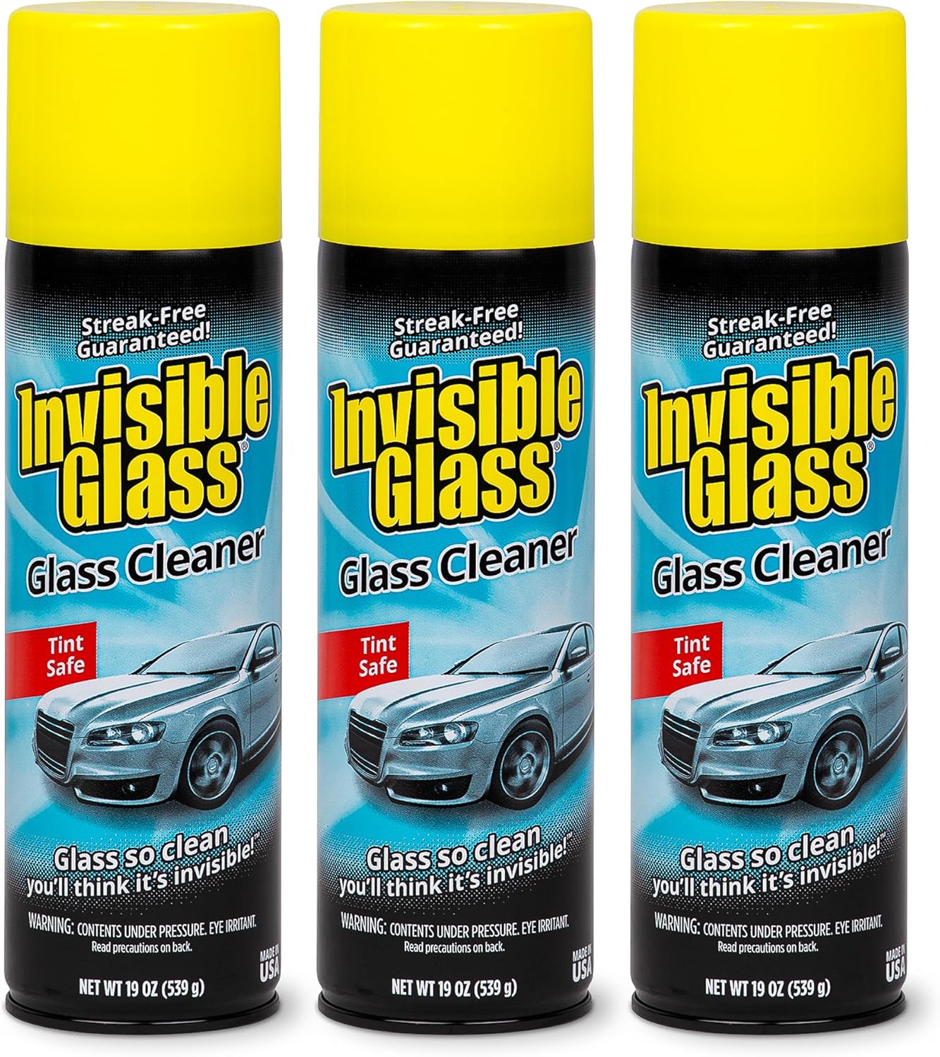 Invisible Glass 91164-2PK Premium Aerosol Glass Cleaner Spray for Car Windshields and Windows, Automotive and Home Window Cleaner, Streak-Free, Ammonia-Free, Tint-Safe – 19 oz (Pack of 2)