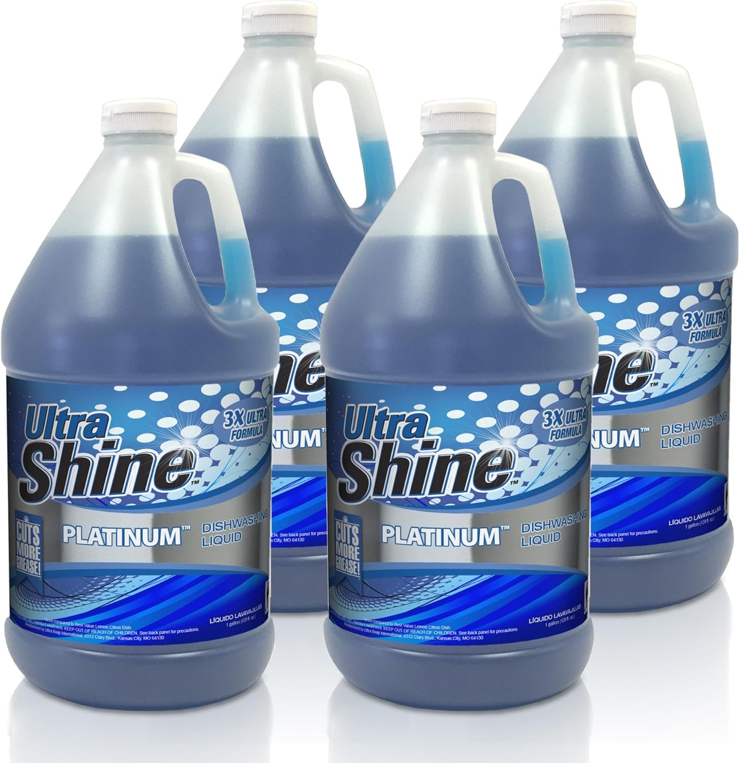 Ultra Shine 3X Platinum Bulk Dishwashing Liquid, Powerful Grease Remover, 5-Gallon - Concentrated Dish Cleaner Soap for Commercial Kitchens, Restaurants & Home Cleaning, Gentle on Hands & Skin