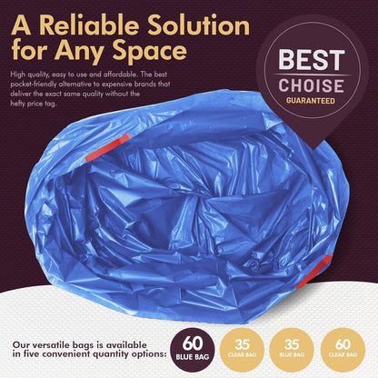 PAMI Recycling Tall Kitchen Drawstring Trash Bags- Extra-Strong Plastic Garbage Bags- Thick Trash Can Liners For Kitchen & Outdoor Bins- 2ft x2ft Unscented Trash Bags (13 Gallon – 60 Count – Clear)