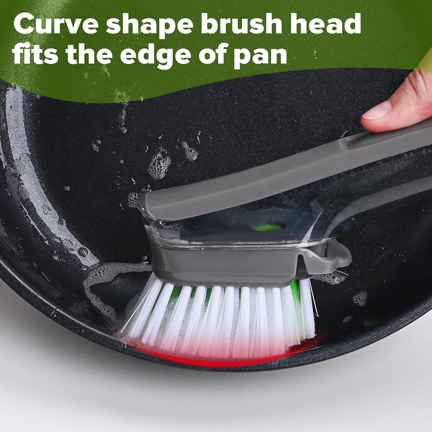 Dishwand Brush Refill, 4 Pack Dish Brush Refills Compatible with Scotch-Brite Dishwand, Dish Soap Brush for Dishes, Pans, Sink, Pots