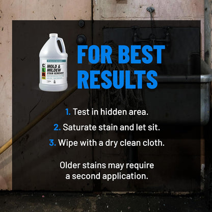 CLR PRO Heavy Duty Bleach-Free Mold and Mildew Stain Remover, 1 Gallon Bottle, Unscented Multi-Surface Stain Remover, Works on Tile, Wood, Concrete, Glass and More