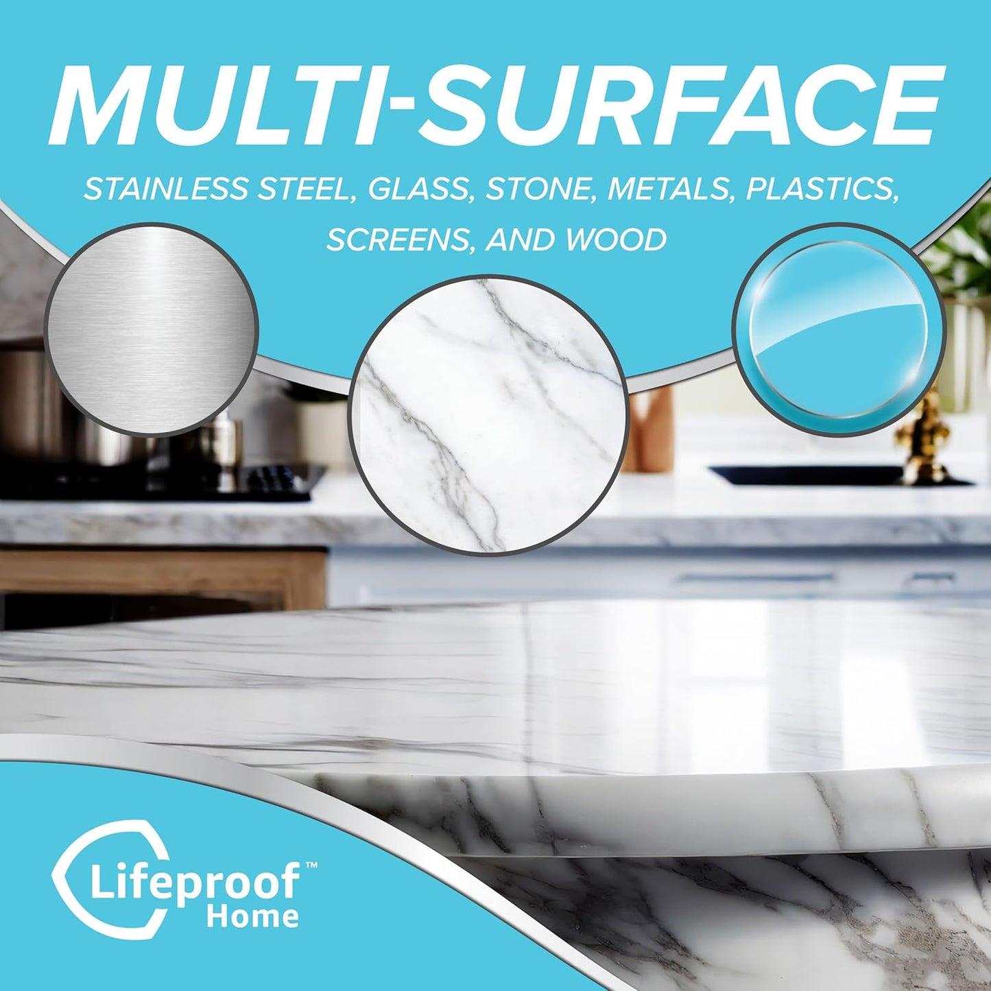 Lifeproof Streakless Microfiber Eco Cleaning Cloth Set - Effortlessly Cleans Stainless, Glass & Stone With Only Water - 3 Pack Set