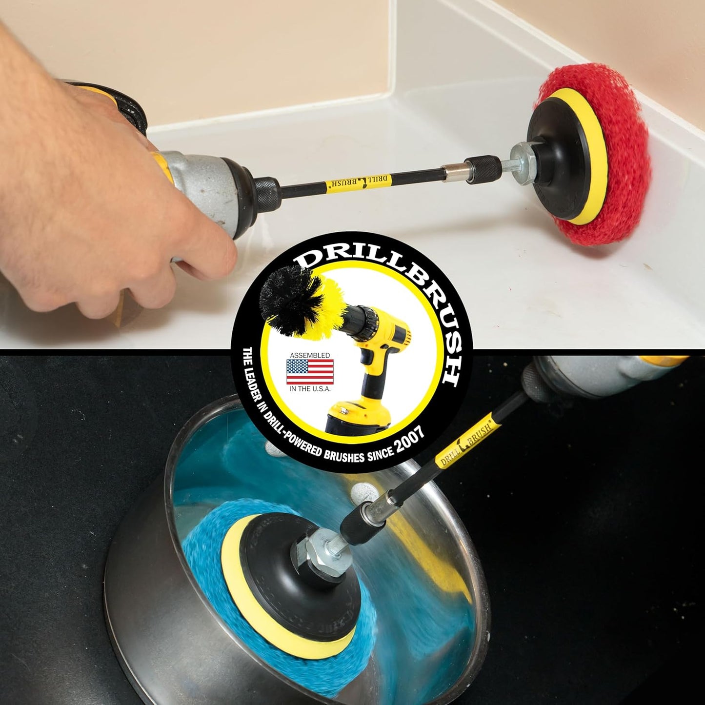 Drill Scrubber - Drill Brush Power Scrubber Pads - Bathroom - Drill Pad Attachments - Cleaning Pads - Shower Door - Baseboard - Bathroom Sink - Shower Cleaner - Flooring - Hard Water Stain Remover