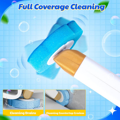 Disposable Toilet Cleaning Brush - Toilet Bowl Cleaner Wand and Holder Set with 60 Refills, Wall Mounted Clean Stick Brush Heads Kit with Handle for Bathroom Bathtub Cleaning System