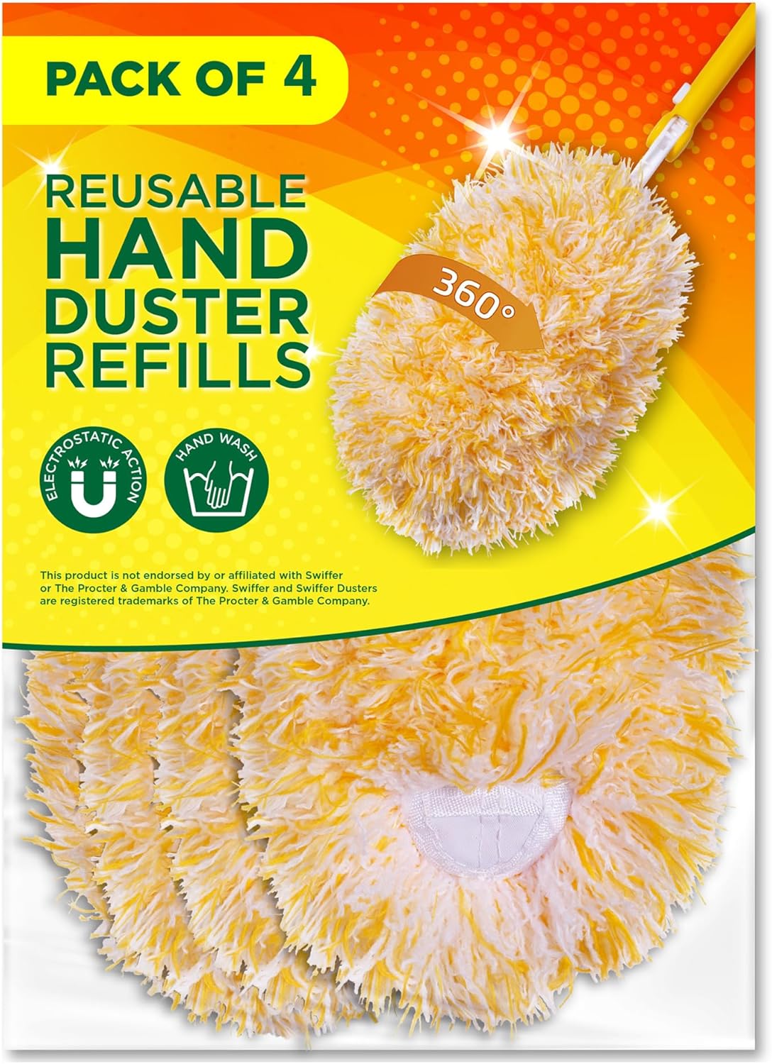 Millifiber Microfiber Reusable Refills for Swiffer Hand Duster, 360 Degree Dry Duster Heavy Duty Refills, 2-Pack (Handle is Not Included) Air Dry Only