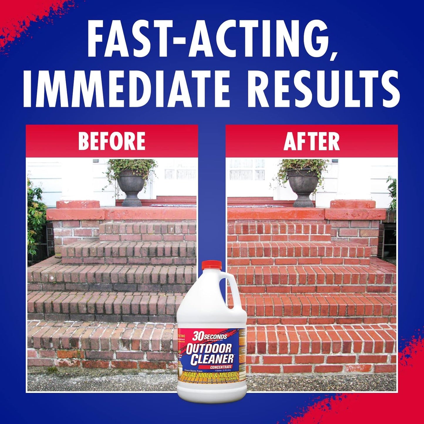 30 SECONDS Outdoor Cleaner Dirt,Mold & Mildew Cleaner & Stain Remover Concentrate | 1 Gallon