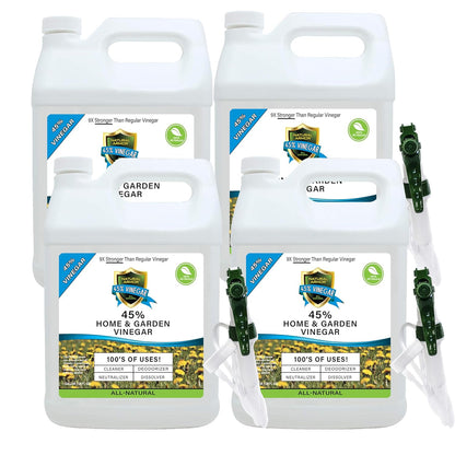 Natural Armor 45% Vinegar Industrial Strength Concentrate - Extra Strength - 9X Stronger Than Regular Vinegar (128 Oz Gallon)