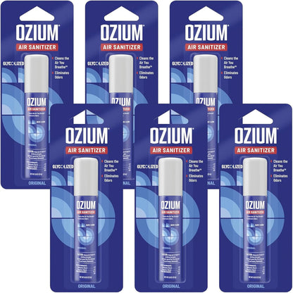 Ozium 0.8 oz. Air Sanitizer & Odor Eliminator for Homes, Cars, Offices and More, Original Scent, Pack of 6