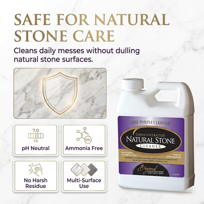 Beyond Stone Cleaner, Made to Protect Marble, Granite & Natural Stone, pH Neutral & Sealer-Safe Tile Cleaner for Floors, Showers, Countertops, Travertine, Limestone & Slate, 1 Gallon