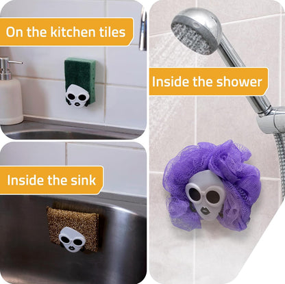 PELEG DESIGN Yogi Sponge Holder, Cute Plastic Sponge Holder for Kitchen Sink with Suction Cup,Dish Sponge Caddy Holder,Dries All Types of Sponges - Sponge Included