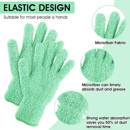 Molain Microfiber Dusting Gloves, Reusable Washable Cleaning Gloves Mittens for Plants House Cleaning Car Blinds Lamps…