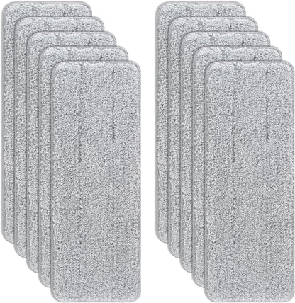 Microfiber Cleaning Pads: 10 Pack 13" X 4.9" Washable for Floor Cleaning Compatible with Tethys & Most 13 Inch Flat Mops - Replacement for Mop Bucket Set