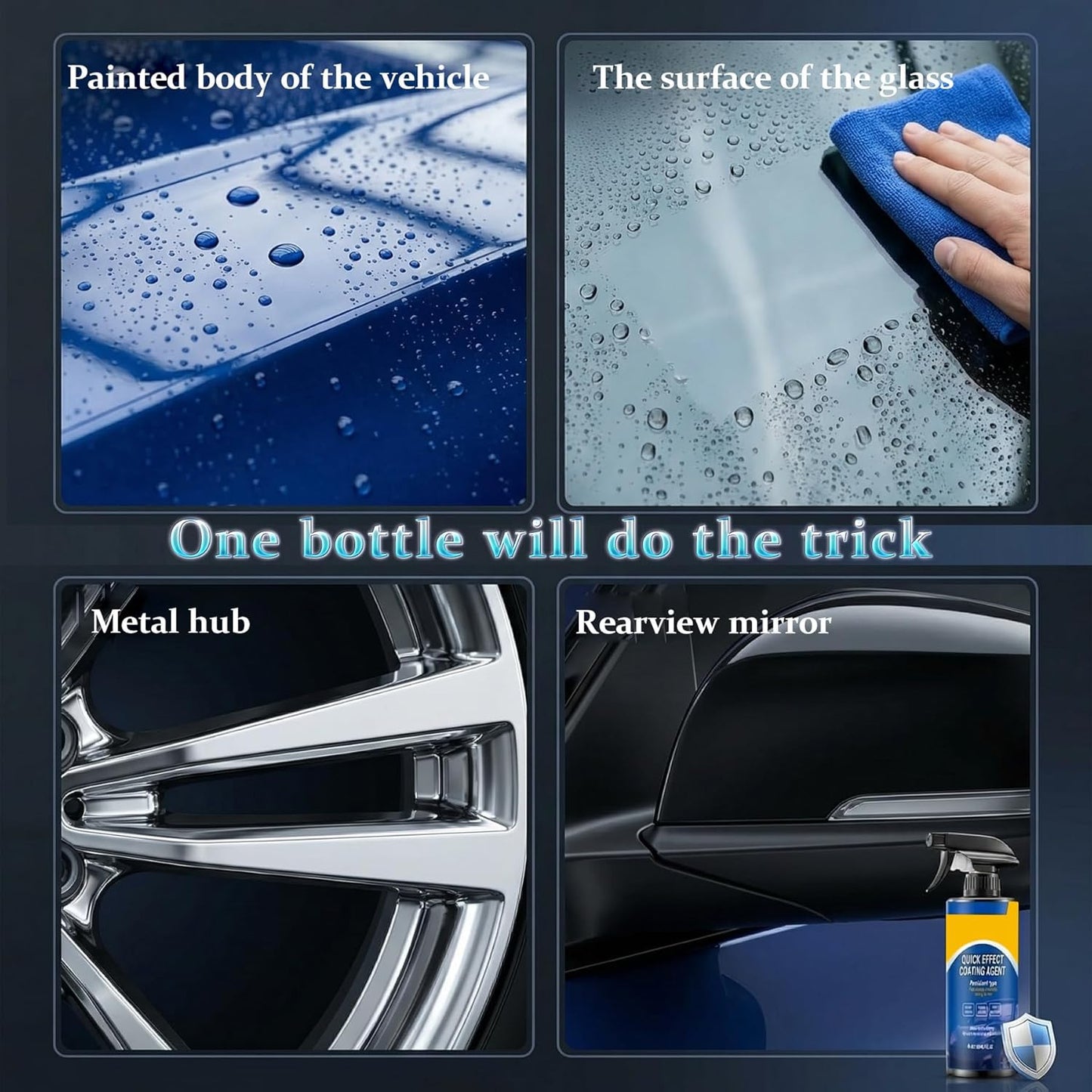 Glass Guard, Glass Oil Film Remover for Car, Grease Film Remover Paste,Roll-On Glass Compound with Cleaning Board, Removes Oil Film & Smudges, Improve Windshield Clarity for Safe Driving (100ml+Brush)
