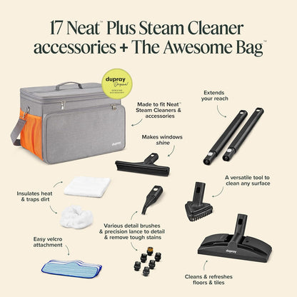 Dupray Neat Plus Steam Cleaner, Multipurpose Steamer for Floors, Grout & Upholstery, Chemical-Free Cleaning, Fast Heat-Up, 40-Piece Accessory Kit
