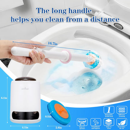 Disposable Toilet Brush,with 24 Refill Heads and Holder,Clean Brush Starter Kit,with 1 Toilet Wand, 1StorageCaddy and,3Fragrant Tablet, Toilet Wand Kit,Deep Cleaning Bathroom.