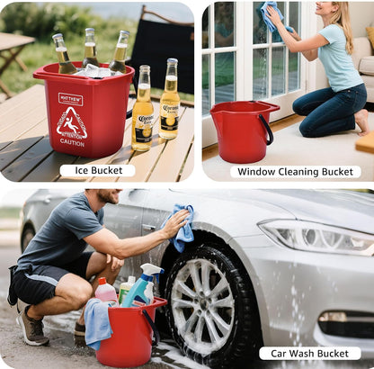 Matthew Cleaning 4.2 Gallon Mop Bucket, Heavy Duty Plastic Cleaning Bucket with Built-in Pour Spout, Mop Holder and Comfort Grip Handle, House and Commercial Cleaning Supplies, 1 Pack Black