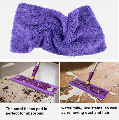 ITTAR Microfiber Floor Mop with 5 Reusable Cloth Pads, Professional Dust Mops with 57" Stainsless Steel Telescopic Handle, Wet Dry Flat Mop for Cleaning Hardwood Floor, Laminate, Tile, Vinyl, Pet Hair