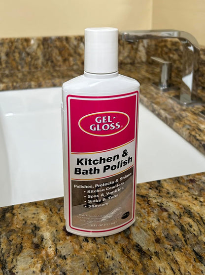 TR Industries Gel-Gloss Kitchen and Bath Cream Wax Polish, 8 Fluid Ounces -GG-8