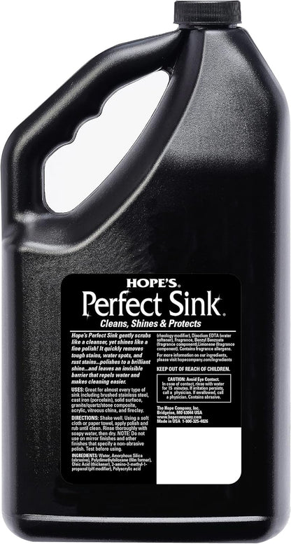 HOPE'S Perfect Sink Cleaner and Polish, Restorative, Removes Stains, Cast Iron, Corian, Composite, Acrylic, 8.5 Fl Oz