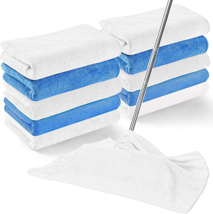 SmoothNovelty 10 Pcs Extra Large Microfiber Cloth 30" x 20" Large Floor Microfiber Towel Reusable Washable Free Lint Free Cloth Rag for Squeegee Mop Floor Window Housekeeping (Bright Color)