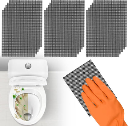 Cleaning Screen, 5.5x4 Inch Upgraded Toilet Cleaner Hard Water 15PCS Toilet Ring Remover Abrasive Grit Mesh Pads for Bowls Griddle Household Stain Calcium Deposits Carbon Rust Scrubber