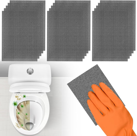 Cleaning Screen, 5.5x4 Inch Upgraded Toilet Cleaner Hard Water 15PCS Toilet Ring Remover Abrasive Grit Mesh Pads for Bowls Griddle Household Stain Calcium Deposits Carbon Rust Scrubber