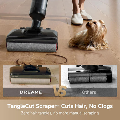 DREAME H12 PRO Vacuum Mop, Wet Dry Vacuum Cleaner for Hard Floor, Vacuum and Mop at The Same Time for Wet & Dry Messes, Auto Self-Cleaning, Edge to Edge Cleaning with Hot Air Drying