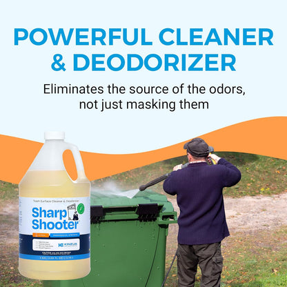 Sharpshooter, Heavy-Duty Trash Can Odor Eliminator & Degreaser, Garbage Surface Cleaner and Deodorizer Foam, Professional-Grade, Fresh Citrus Scent, 32 oz