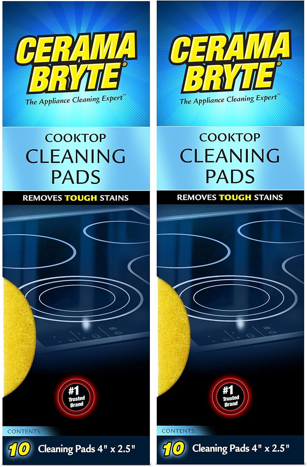 Cerama Bryte Cooktop Cleaning Pads, 10-Count 2 Pack