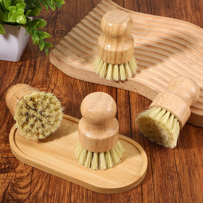14 Pack Bamboo Dish Brush Set Natural Sisal Scrub Brushes for Pots Pans Sinks Vegetables, Wooden Dishwashing Scrubber Brush Kitchen Cleaning Tool