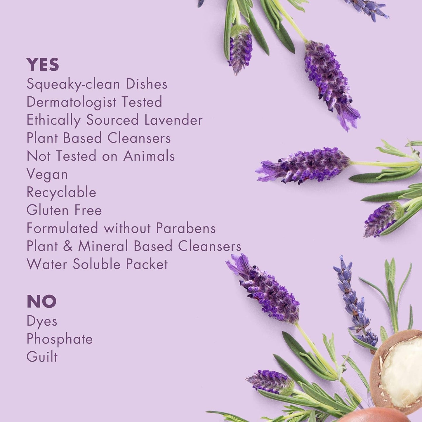 Love Home and Planet Dishwasher Detergent, Gel Lavender & Argan Oil, 56 oz