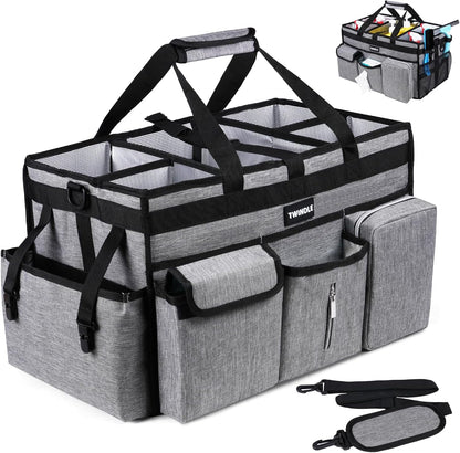 Extra-Large Wearable Cleaning Caddy With Detachable Divider,Cleaning Caddy For Cleaning Supplies Large Cleaning Supply Caddy With Adjustable Shoulder Strap & Waist Belt For Cleaners