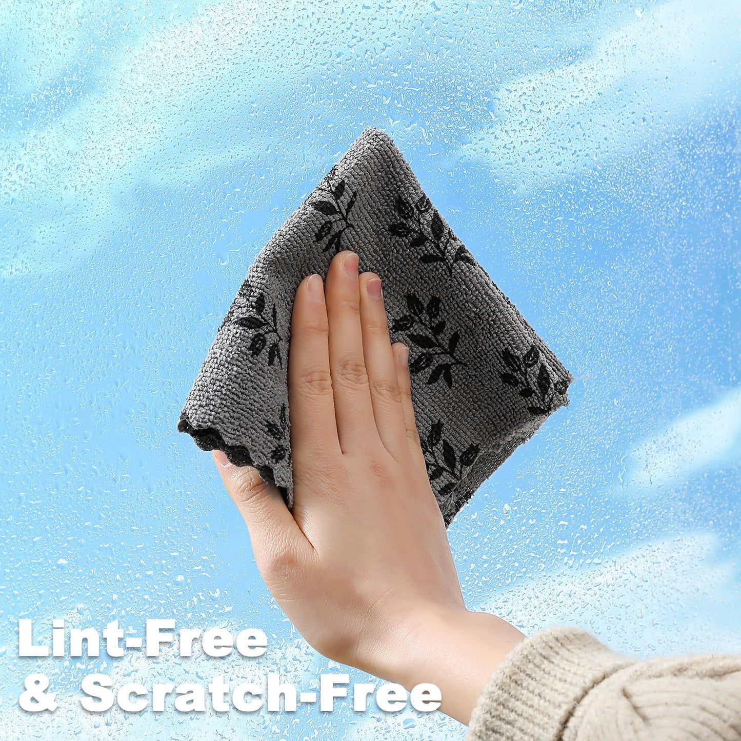 Microfiber Cleaning Cloth Roll,80 Pack Cleaning Towels,Lint Free Rags Paper Towels & Tear Away Reusable Towels,Washable Shop Rags Floral Wipe Cloth,Wash Cloths Dish Rags for Car Kitchen Window