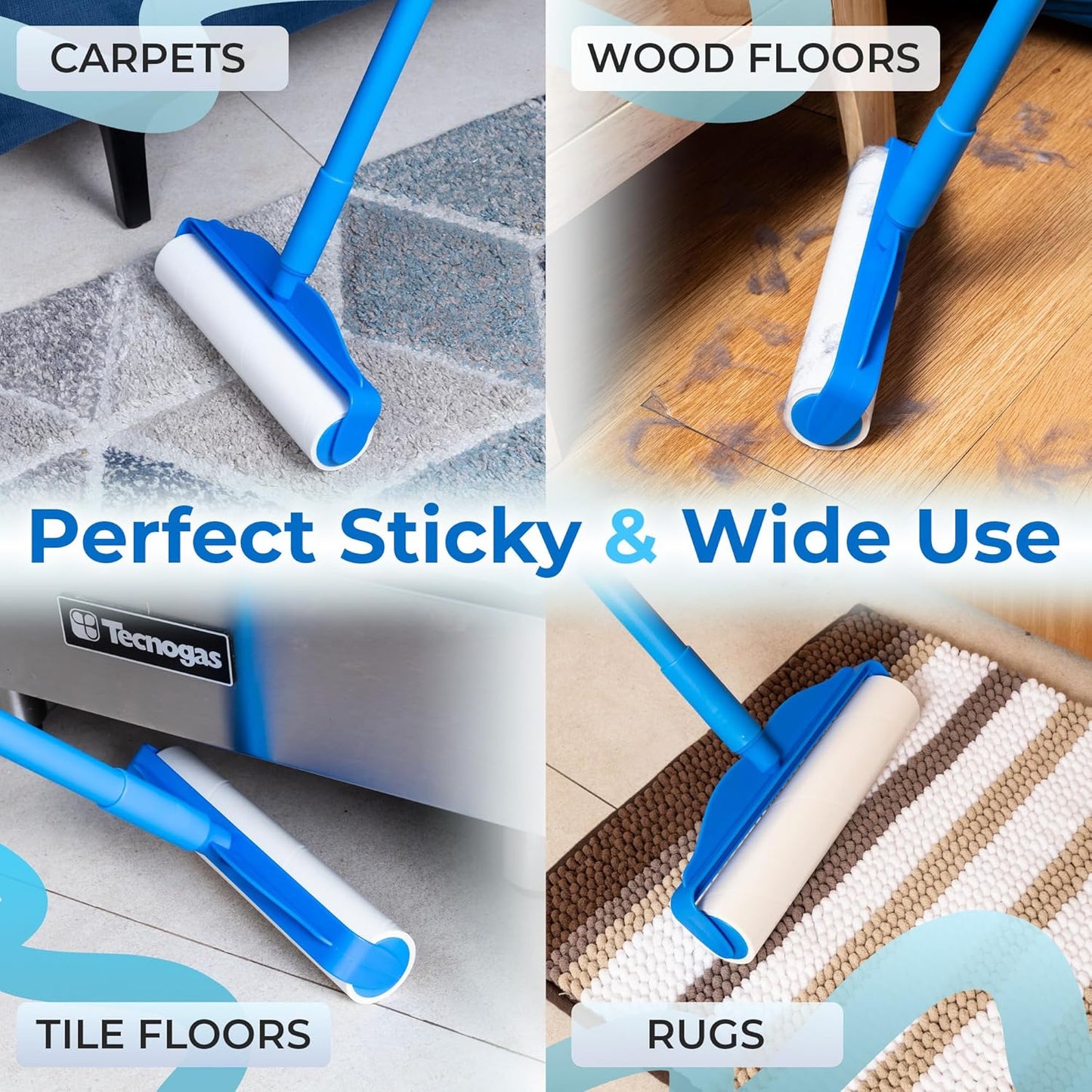 PetLovers Extra Sticky Lint Roller Mega Value Set 450 Sheets for Pet Hair Removal and Clothes, Dog and Cat Lint Remover 5 Pack