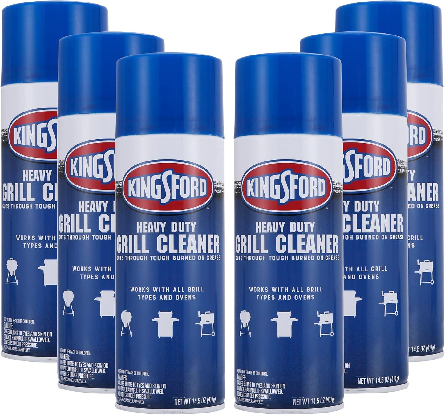 Kingsford Heavy Duty Foaming Grill Cleaner Spray, BBQ Degreaser for Charcoal & Gas Grills, Cuts Grease, Burnt-On Food & Grime, Easy Spray-On Foam for Grill Grates & Surfaces, Aerosol Can, 14.5 Oz