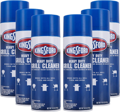 Kingsford Heavy Duty Foaming Grill Cleaner Spray, BBQ Degreaser for Charcoal & Gas Grills, Cuts Grease, Burnt-On Food & Grime, Easy Spray-On Foam for Grill Grates & Surfaces, Aerosol Can, 14.5 Oz