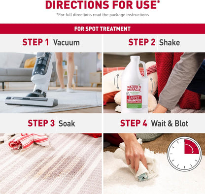 Nature’s Miracle Carpet Shampoo, Bio-Enzymatic Deep-Cleaning Pet Stain And Odor Remover, 64 oz