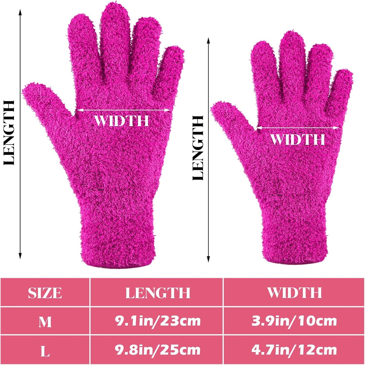 Patelai 3 Pairs Microfiber Plant Dusting Gloves Leaf Cleaning Gloves for Indoor Plants, Blinds, Furniture, House (Green Yellow,Blue,Pink,Medium)