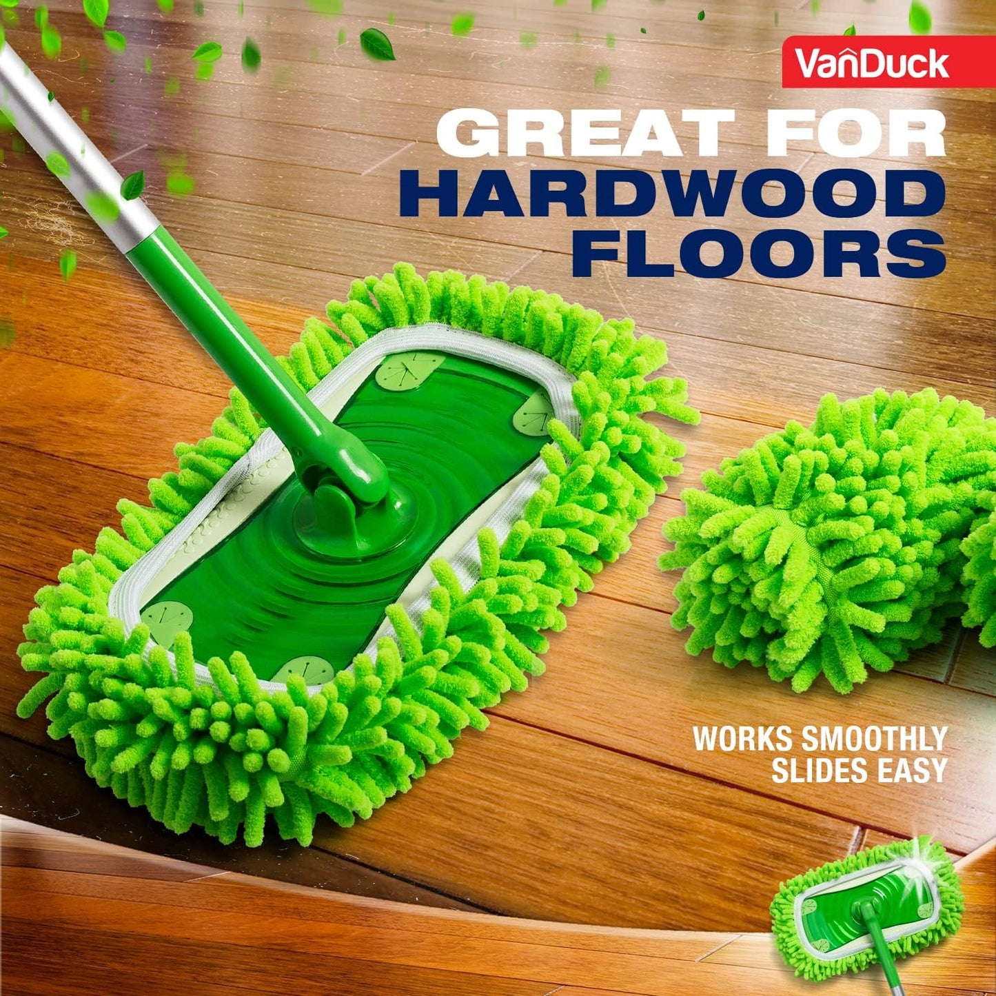 VanDuck Reusable 100% Cotton Mop Pads Compatible with Swiffer Sweeper (4-Pack), Terry Cloth Mop Covers Washable for Wet Mopping and Floor Cleaning (Handle is Not Included)