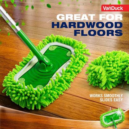 VanDuck Reusable 100% Cotton Mop Pads Compatible with Swiffer Sweeper (4-Pack), Terry Cloth Mop Covers Washable for Wet Mopping and Floor Cleaning (Handle is Not Included)