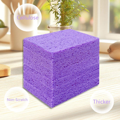 Cellulose Sponges, Large Size 4" x 6" x 1" - Heavy Duty Scrub Kitchen Sponge, Clean Tough Messes Without Scratching Kitchen Cleaning Pads, Pop Up Eco DIY (6 Pack), Green