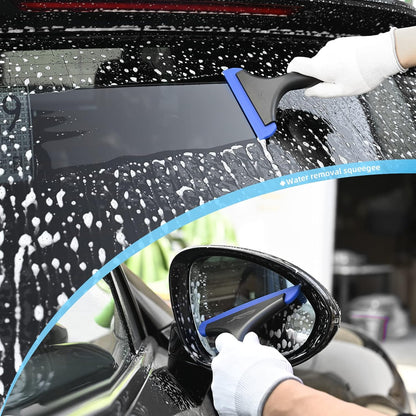 NEWISHTOOL Bathroom Shower Squeegee 5.9 Inch Soft Silicone Blade Squeegee for Shower Glass Door Mirrors Car Windshield, Kitchen Squeegee Countertops Cleaning and Water Removal Scraper w/Hanging Hole