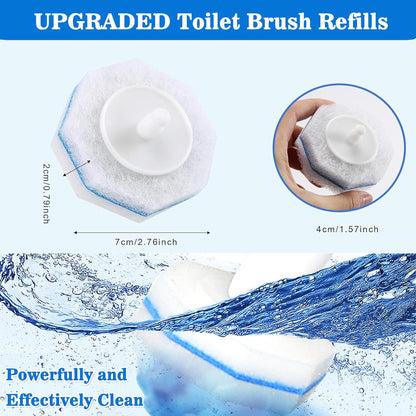 50Pcs Toilet Brush Wand Refills Compatible with Clorox Toilet Wand, 5X Cleaning Power Toilets Bowl Cleaners, Disposable Toilets Brush Refill Replacement Heads for Bathroom Cleaning