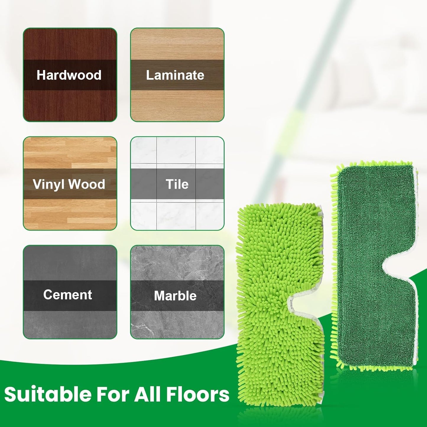 2 Pack 2-Sided Microfiber Mop Refill Heads for Libman 18" 2-Sided Microfiber Dust Mop