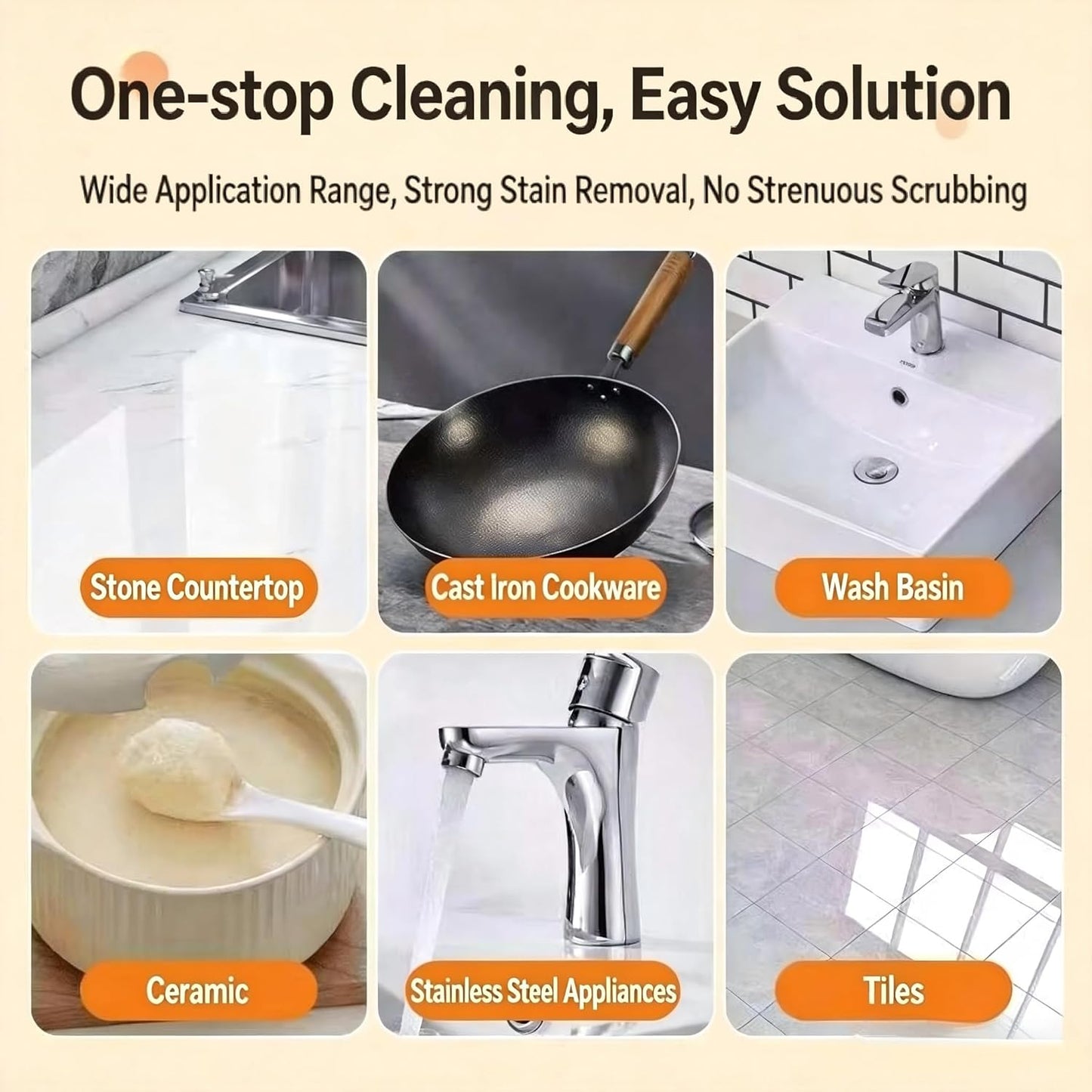 Coconut Oil Strong Stain Remover, Multi-purpose Kitchen Cleaner, Pot Bottom Black Stain Cleaner, Pan Bottom Cleaning Paste,Powerful Kitchenware Cleaner, Oil Stain Remover (399, Grams)