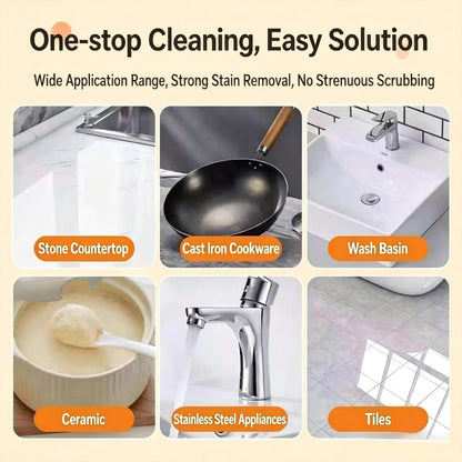 Coconut Oil Strong Stain Remover, Multi-purpose Kitchen Cleaner, Pot Bottom Black Stain Cleaner, Pan Bottom Cleaning Paste,Powerful Kitchenware Cleaner, Oil Stain Remover (399, Grams)