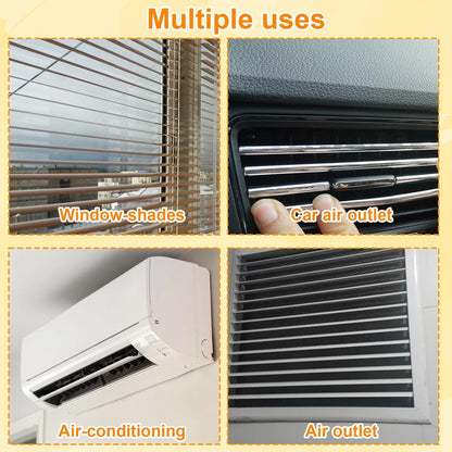 4-Piece Set Blinds Cleaner Tool, Mini Blind Cleaner, Blind Duster for Wood Blinds with Large Blue Green Orange Brushes and Small Orange Brush, Efficient Dust Removal for Window Coverings
